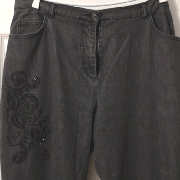 Size 12 Lana Lee Jeans with Black Beading - Picture 1 of 7